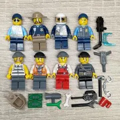 【同梱可】LEGO 警察官 婦警 ポリス ドロボウ ミニフィグ 8体