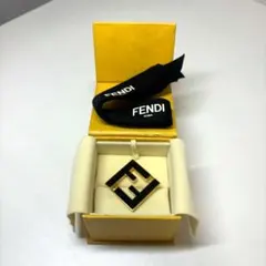 極美品】フェンディ ブローチ フォーエバー FFロゴ ブラックメタル