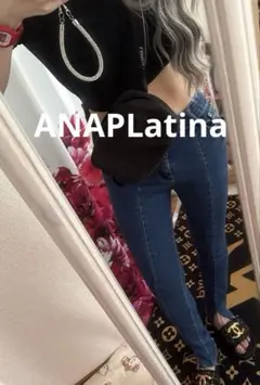 ANAPLatinaダークブルーストレートデニム カットオフ裾のサムネイル