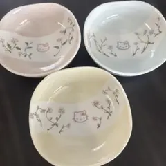 ハローキティ 花柄 ボウル 3個セット