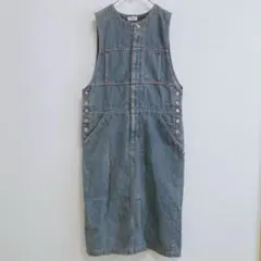 ジャンパースカート　デニム　日本製　サロペットスカート　デニムオールインワン　9