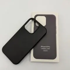 新品　純正互換品-iPhone14pro レザーケース ブラック　黒