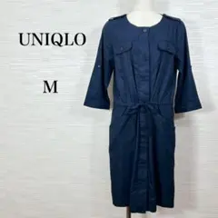 ★美品 UNIQLOユニクロ　ワンピース　チュニック　ネイビー　M