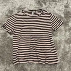 ボーダー 半袖 Tシャツ (ピンクと黒) H&Mのサムネイル