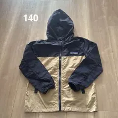 OUTDOOR ナイロンパーカー ブラック×ベージュ バイカラー　140㎝