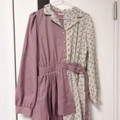 アクシーズファム axes femme ロリータ レトロ 紫 花柄 ベルト