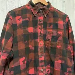 SOPHNET カモフラージュ　ブロックチェックボタンダウンネルシャツ Lのサムネイル