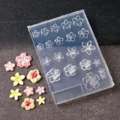 シリコンモールド　レジン　ハンドメイドパーツ　封入パーツ　花