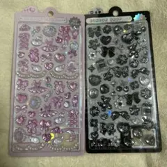 ボンボンドロップシールセット（ピンク・黒）