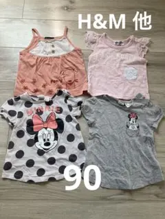 H&M 他　ミニーマウス Tシャツ　キャミソール　ピンク　グレー 90