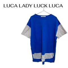 B0951LUCA LADY LUCK 半袖 配色Tシャツカジュアル派手色個性的のサムネイル