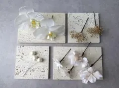 ＊お得なset＊白い胡蝶蘭のヘアパーツset ウェディング　髪飾り