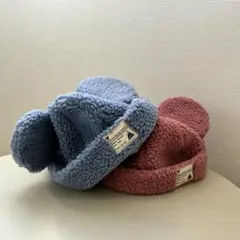 ミッキー耳付きフリース帽子2色セット(別売り可)