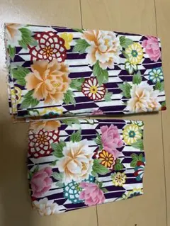 花柄ストライプ布地セット