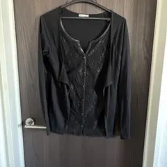 【a.v.v standard 】ブラックレースカーディガン 42サイズ（XL）