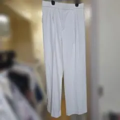 ユニクロ。ホワイト ワイドパンツ Lサイズ
