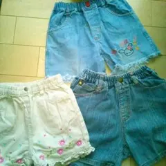 女児　ショートパンツ　3枚組