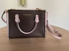 【美品】MICHAEL KORS マイケルコース　ハンドバッグ　ブラウン×ピンク