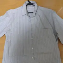 GU Yシャツ　ストラップ柄　グレー
