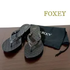 フォクシー FOXEY ビジュートングサンダル 35サイズ 黒のサムネイル