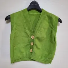 ✨最終価格✨ ショート丈 ベスト ニットベスト Vネック ノースリーブ 韓国系