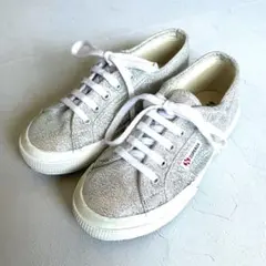 スペルガ 2750 ラメ シルバー スニーカー 30 19cm キッズ ジュニア