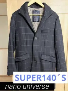 SUPER140´S メルトンシングルスタンドコートnano universe