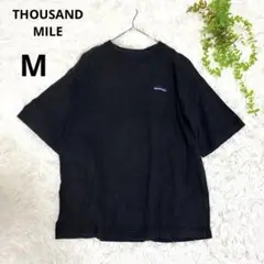 THOUSAND MILE◆半袖Tシャツ(M)ブラック　クルーネック　コットン