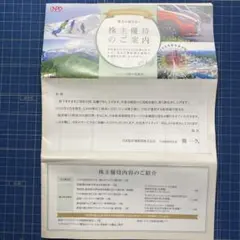 日本駐車場開発 株主優待 1冊 匿名配送