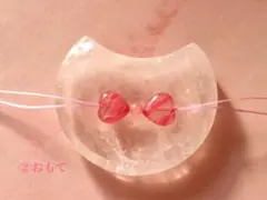 入手困難！天然石ロードナイトシリカハート♡リボン⋈﻿NO.2