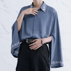 Ellno Loset エルノロゼット　ローズ刺繍2wayスリットシャツ