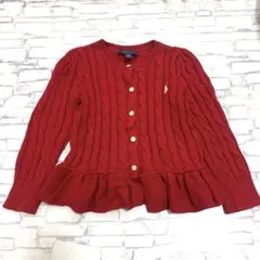 ☆様　ラルフローレン カーディガン 3/3T 100cm レッド　赤