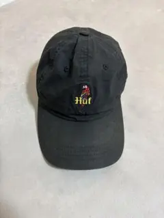Huf 黒 キャップ刺繍ロゴ