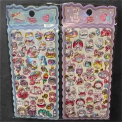 うるちゅる　ボンボン　ドロップ　立体　3D シール　平成　人気　2枚セット　硬い