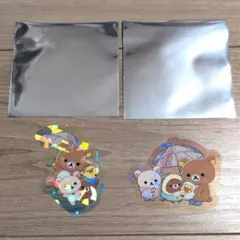 リラックマストア限定　雨のち晴れのリラックマ　ノベルティ クリアステッカー