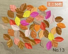 秋の葉っぱ(ミニ) 50枚　秋の壁面飾り　落ち葉　紅葉狩り　No.13のサムネイル