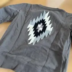 幾何学模様 ボアトレーナー グレー