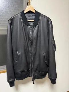 Alpha Industries ブラックレザー L2-Bジャケット XL