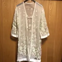 リリーブラウン　花柄刺繍ガウン　カーディガン