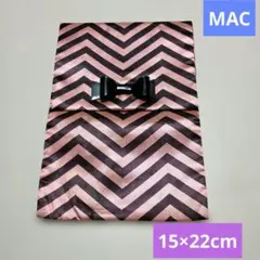 MAC リボン付き シェブロン柄 ブラシポーチ コスメポーチ 15×22cmのサムネイル