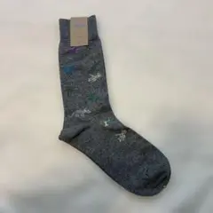 【未使用】Tabio 恐竜柄 グレーソックス
