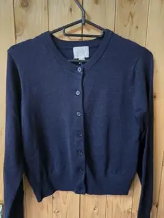 H&M ネイビー ニットカーディガン XS