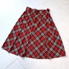 ブルーレーベル クレストブリッジ チェック柄 オールインワン レッド