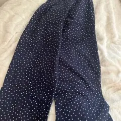GU ネイビー ドット　ワイドパンツ