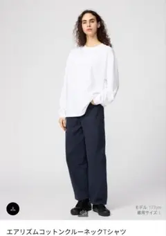 UNIQLO U　エアリズムコットンクルーネックTシャツ　ホワイト　Ｓ　男女兼用