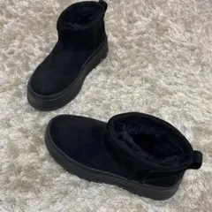 ブラックスエードムートンブーツ