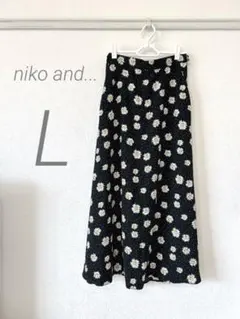 【未使用級】 ニコアンド L デイジー 花柄 春夏フレア ロングスカートのサムネイル