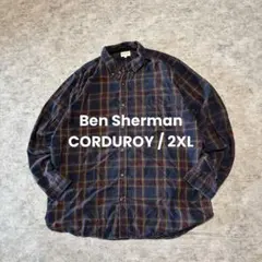 00s Ben Sherman チェック コーデュロイシャツ 2XL