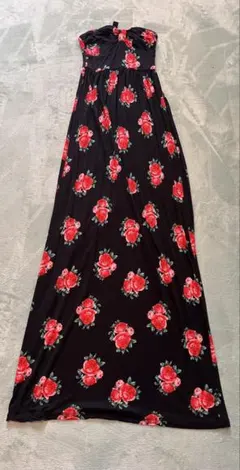 FOREVER 21 花柄 ベアトップ マキシワンピース Sのサムネイル