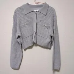 LILLIAN CARAT グレー クロップドカーディガン サイズ2